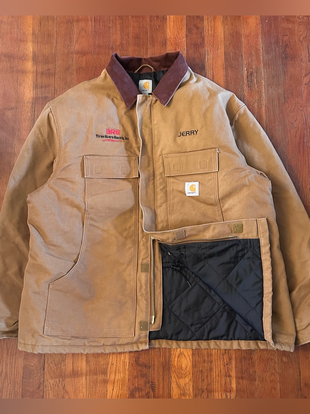 Carhartt Arctic C003-BRN Quilt Lined Tan Brown Duck Canvas Workwear Jacket XXL